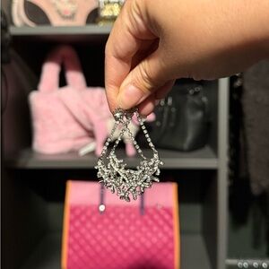 2/$20 Betsy Johnson Silver Statement Earrings